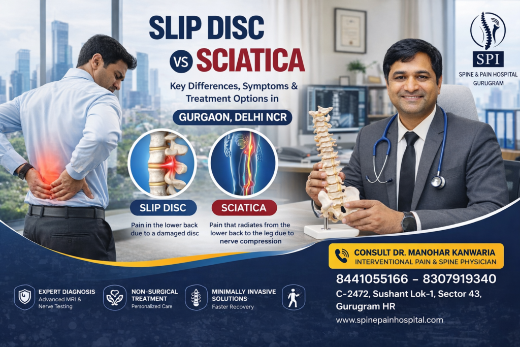 Slip Disc vs Sciatica: Key Differences, Symptoms, and Treatment Options in Gurgaon, Delhi NCR ?